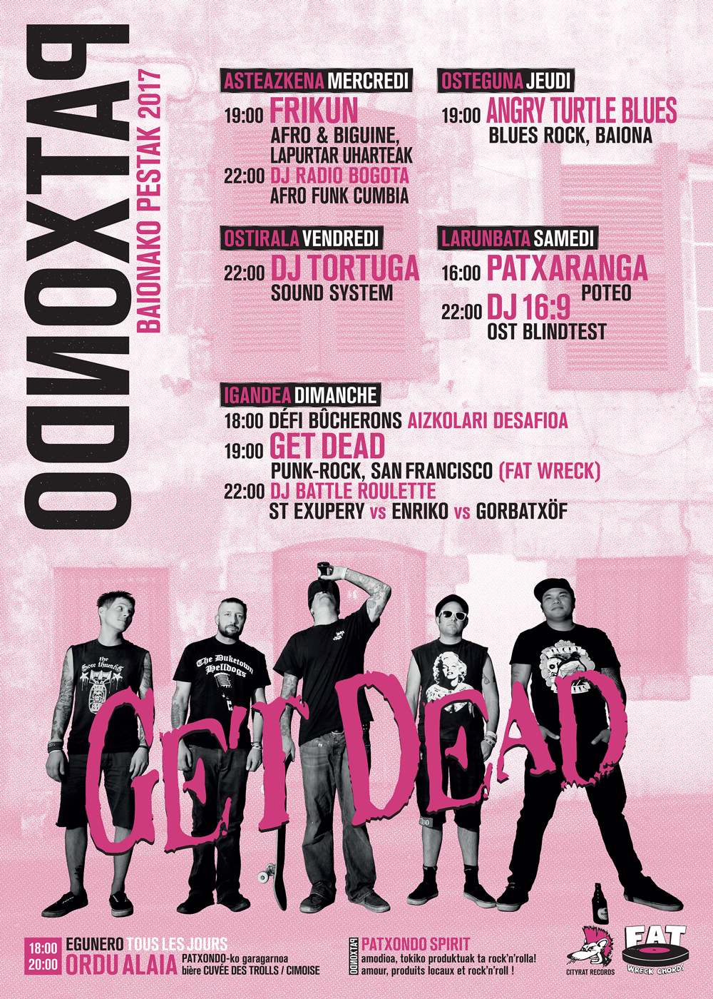 Get Dead Baionako Bestak Festival Music Gig Poster Design