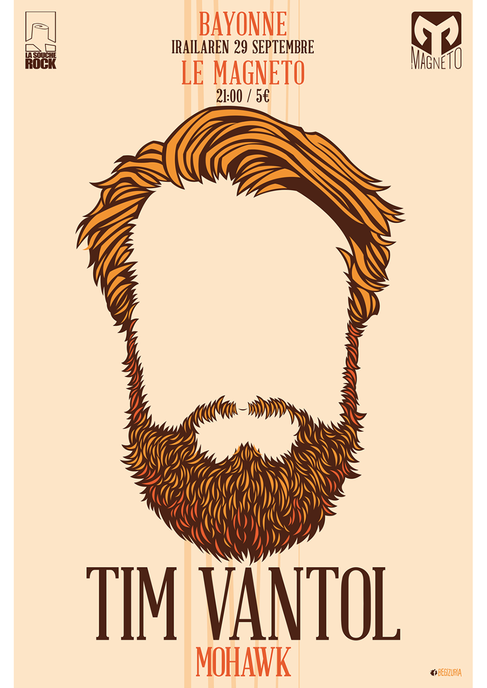 Tim Vantol Magneto Baiona Music Gig Poster Design